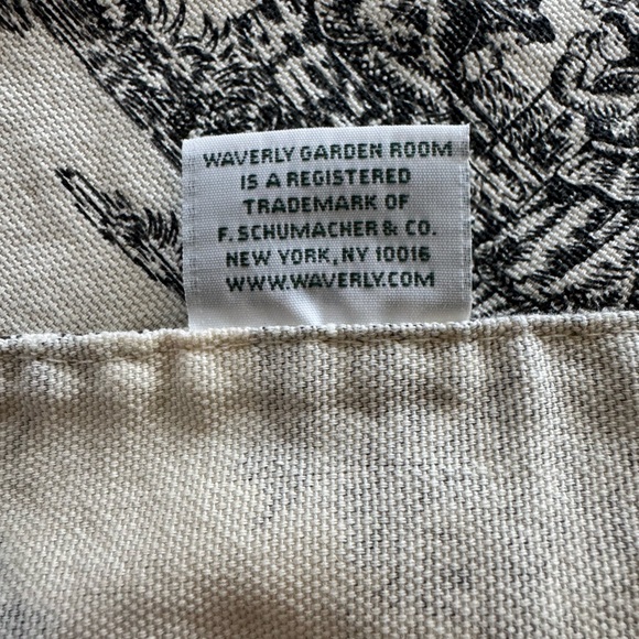 Waverly Garden Room Black and White Toile Print Tablecloth - Picture 4 of 10